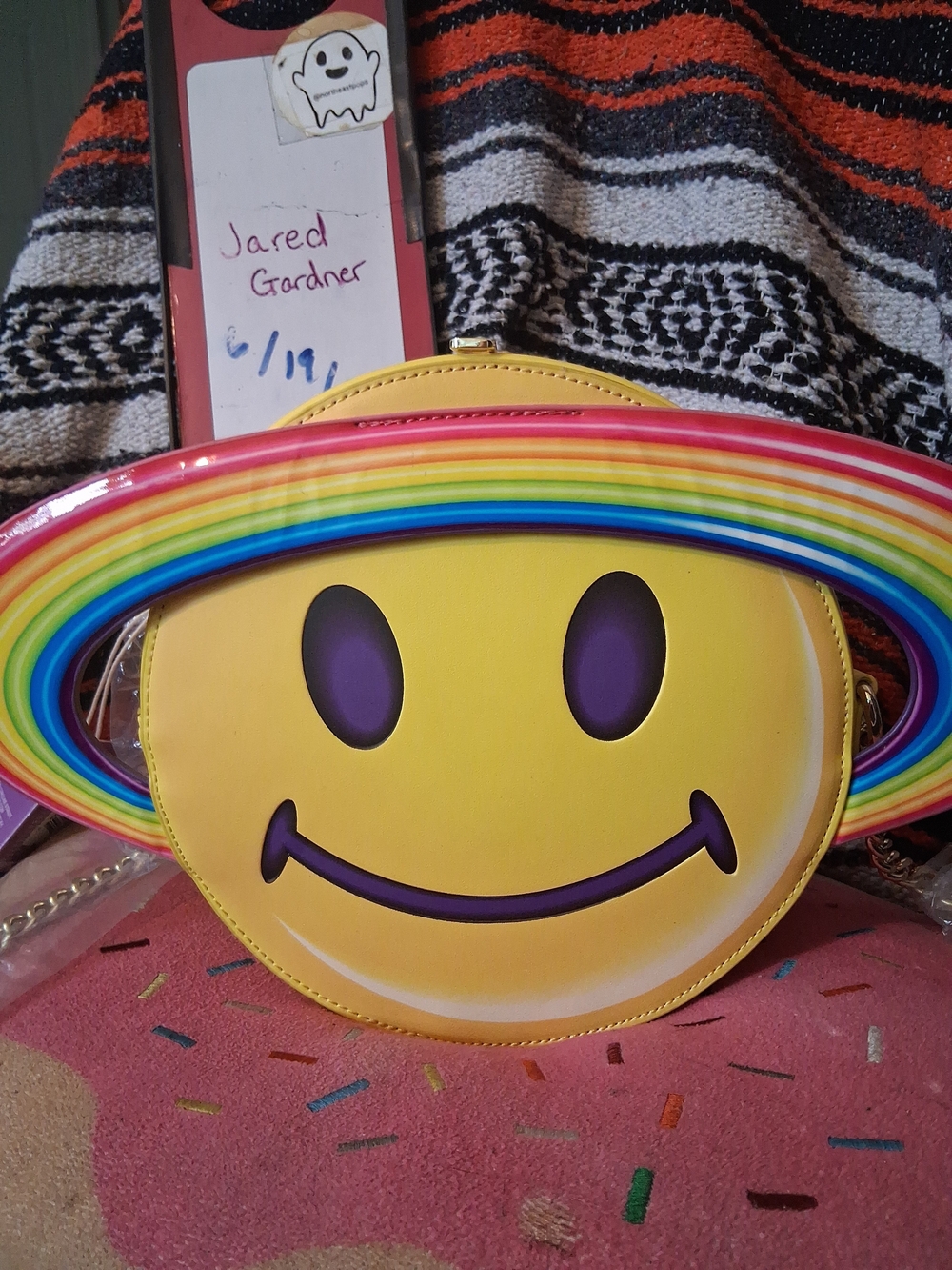Loungefly Lisa Frank Smiley Face Crossbody Bag New With Tags
